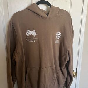 Darc Sport Brown Hoodie Sweater with White Graphics